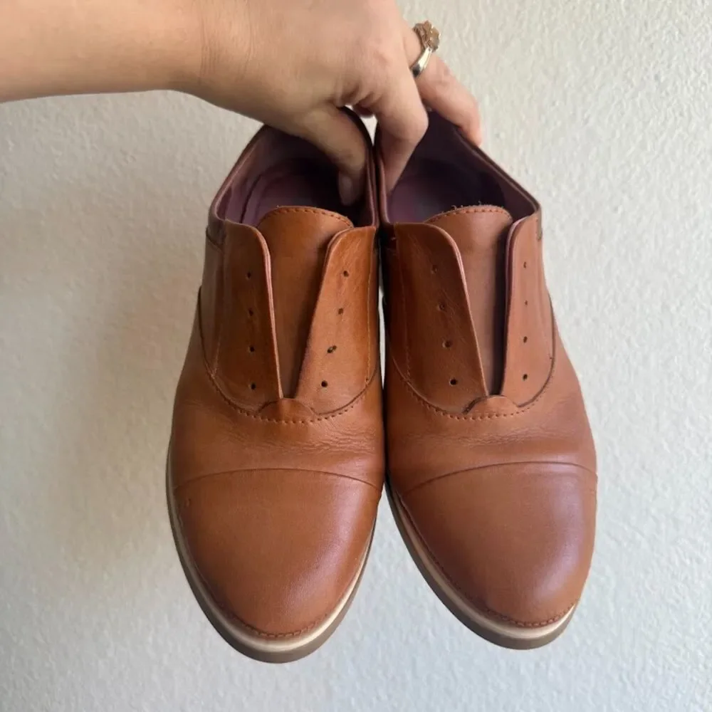 Pikolinos Pyrgos Laceless Slip On Oxford Shoes in Tan Brown Leather size 36 - Picture 3 of 13